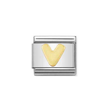 Nomination Composable 030101/22 Letter V Classic Letters