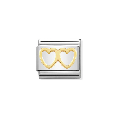 Nomination Composable Link 030116/03 Double Heart