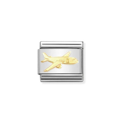 Nomination Composable 030162/75 Gold Airplane