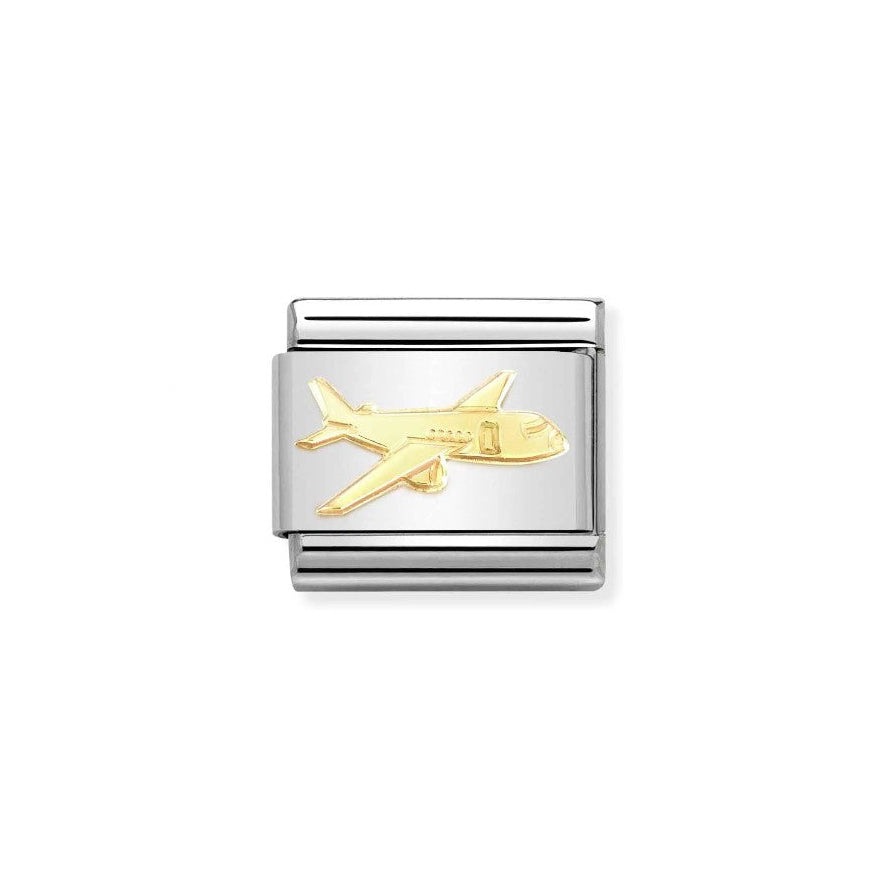 Nomination Composable 030162/75 Gold Airplane