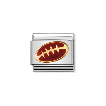 Nomination Composable 030203/09 Enamel and Gold Football
