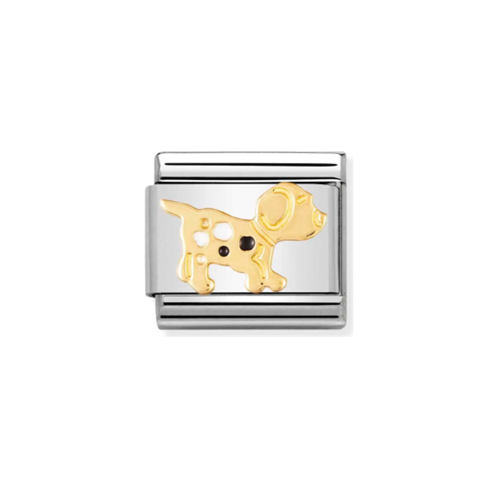 Nomination Composable 030212-36 Dog in Enamel and 18k Gold