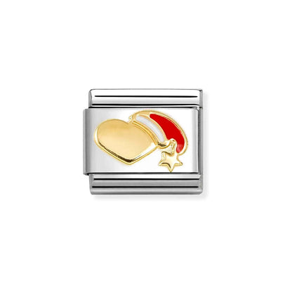 Nomination Composable 030225/27 Christmas Heart with Red Hat