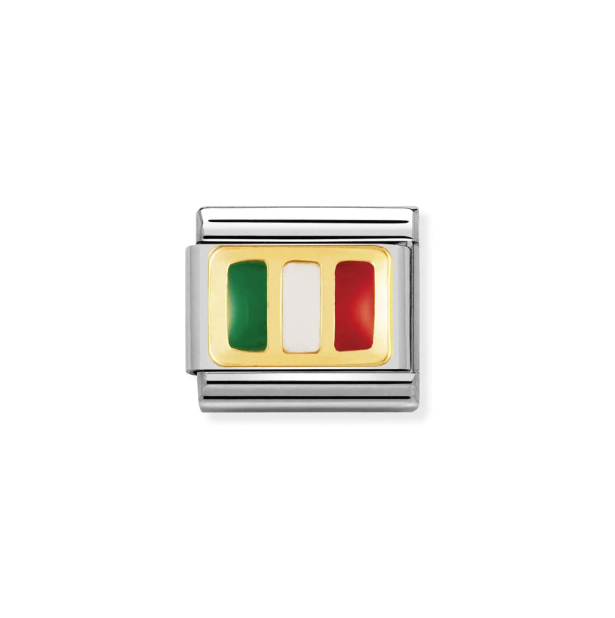 Nomination Composable Link 030234/21 Italy Flag with 18K and Enamel