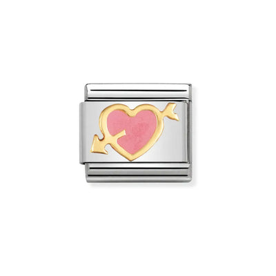 Nomination Composable 030253/01 Classic Love Pink Heart With Arrow