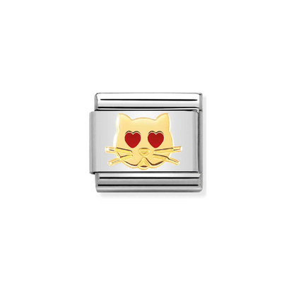 Nomination Composable 030272/43 Cat with Heart Eyes