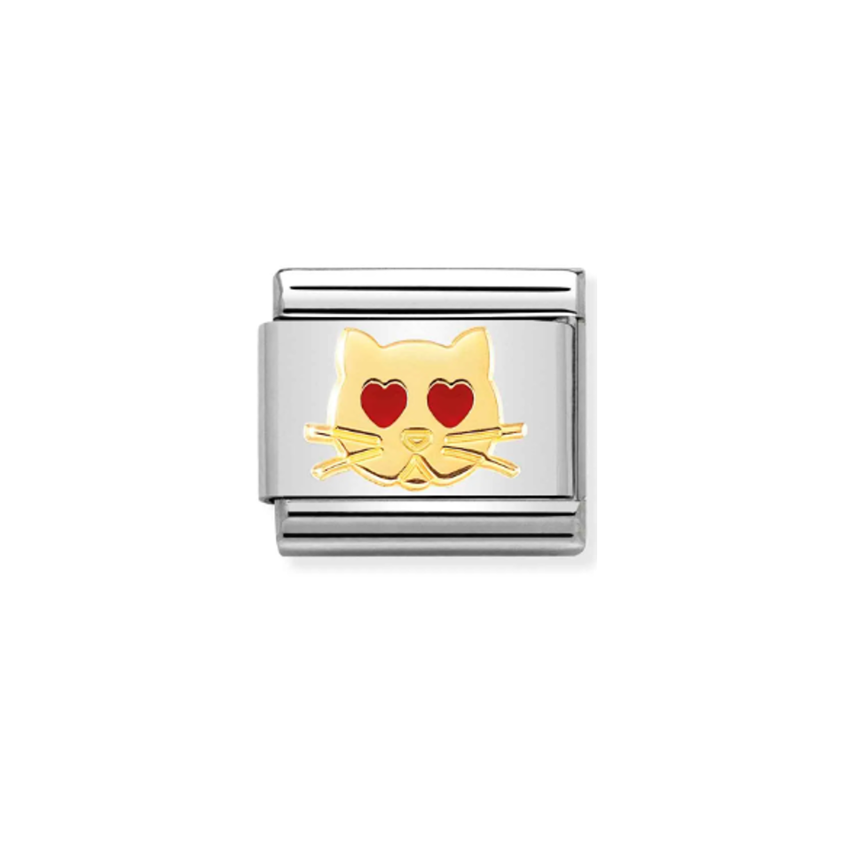 Nomination Composable 030272/43 Cat with Heart Eyes