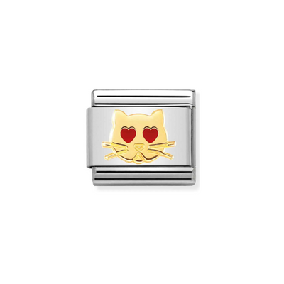 Nomination Composable Link 030272/43 Cat with Heart Eyes