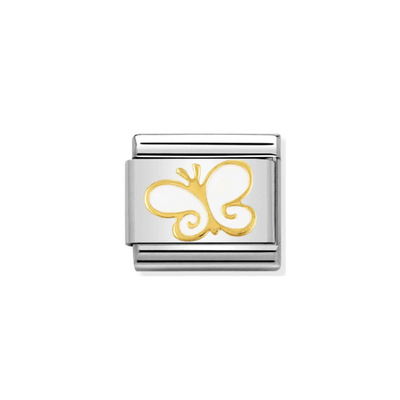 Nomination Composable 030278/03 Butterfly in Enamel and Gold