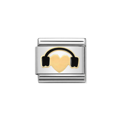 Nomination Composable Link 030283/01 Heart with Headphones