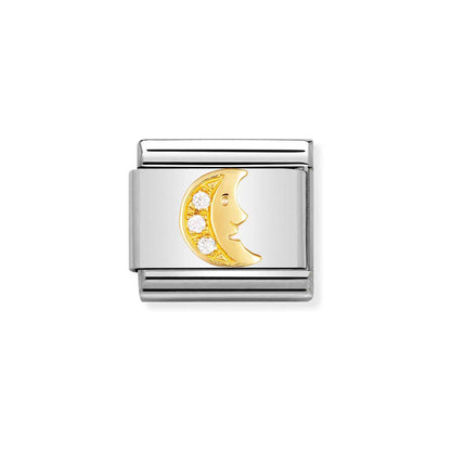 Nomination Composable 030308/11 Classic White Moon with Cubic Zirconia