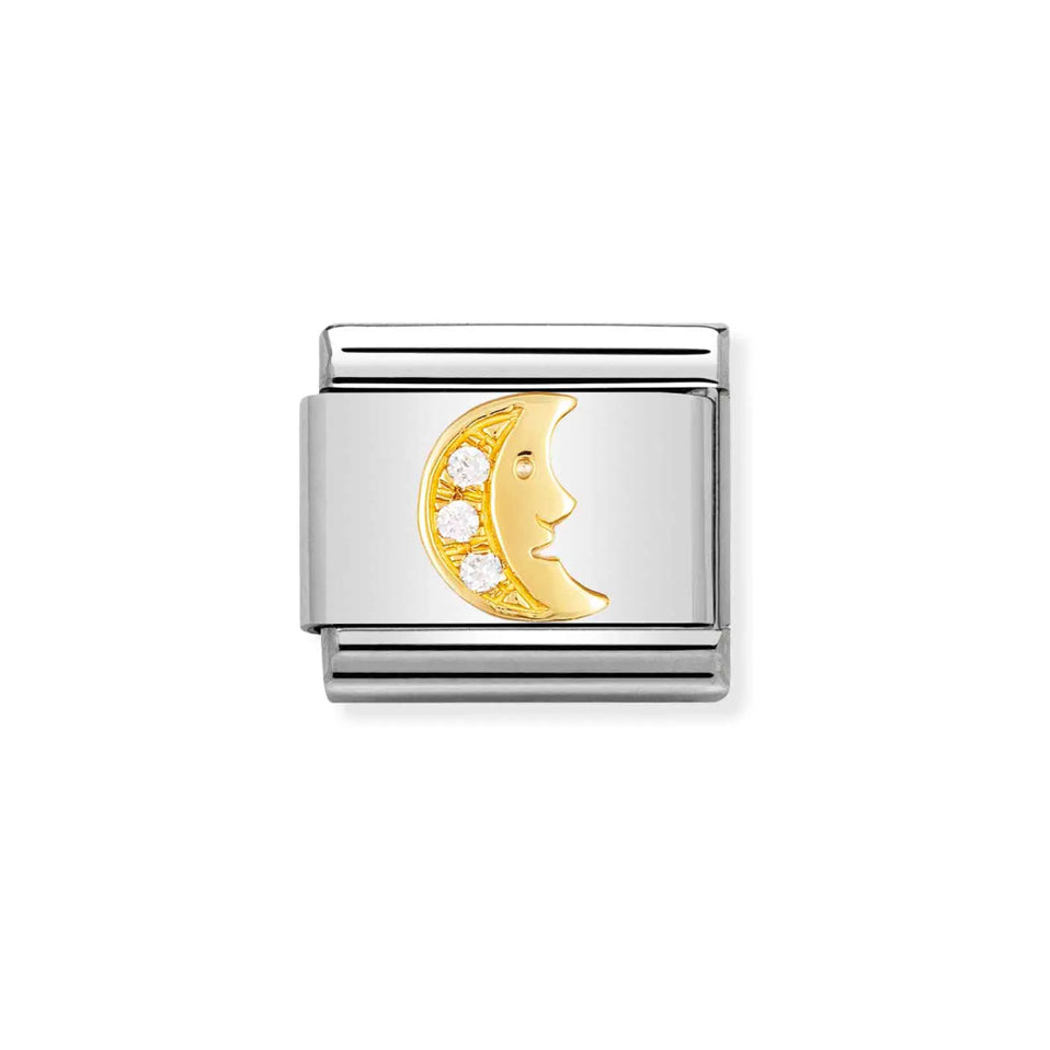 Nomination Composable 030308/11 Classic White Moon with Cubic Zirconia