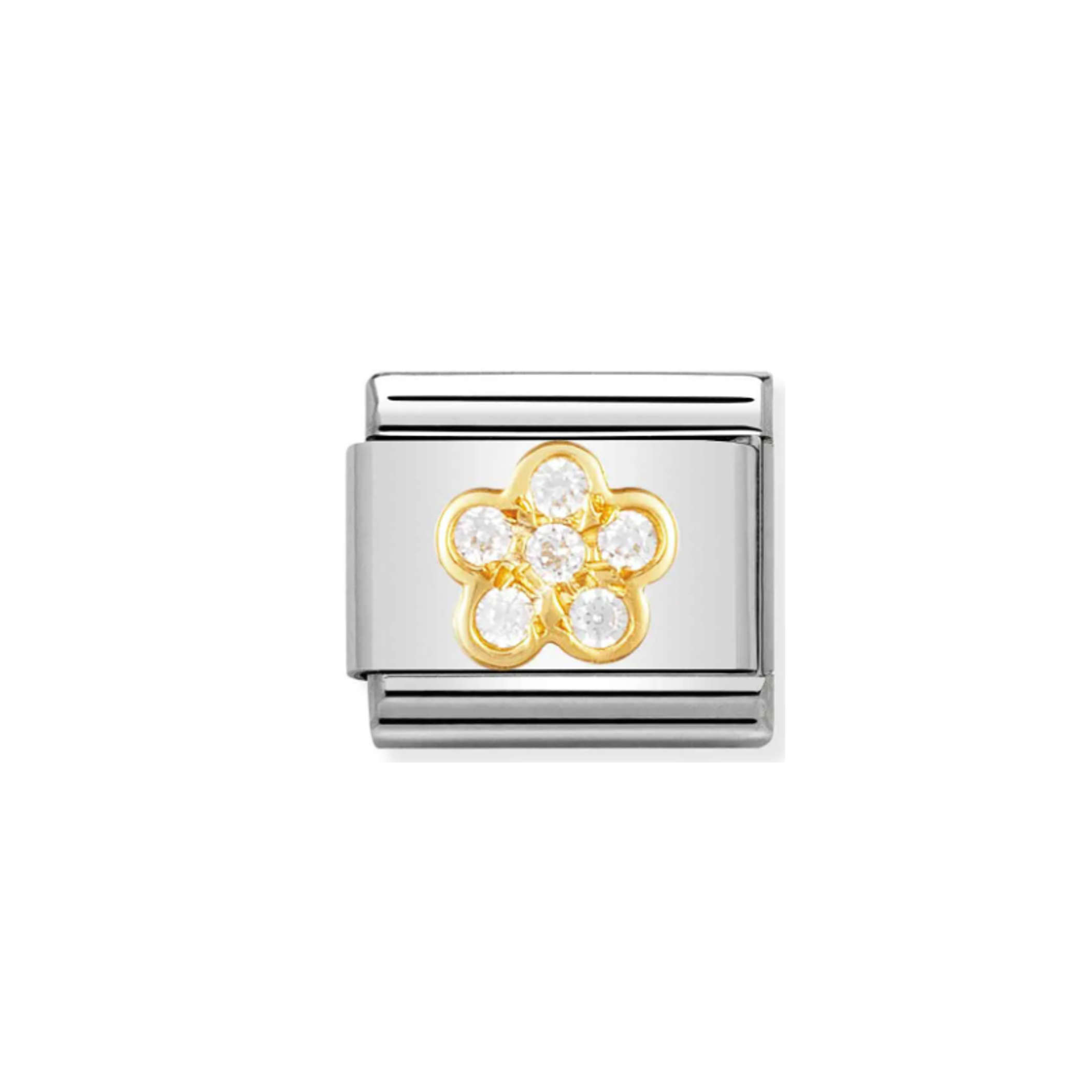 Nomination Composable 030312/18 Cubic Zirconia White Flower