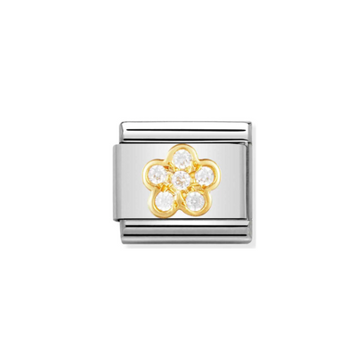 Nomination Composable Link 030312/18 Cubic Zirconia White Flower