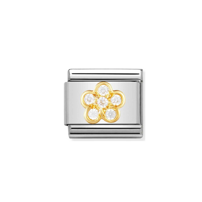 Nomination Composable 030312/18 Cubic Zirconia White Flower