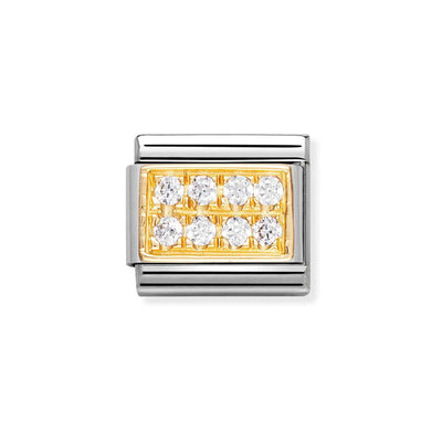 Nomination Composable 030314/01 Classic Pave 18K Gold and Cubic Zirconia
