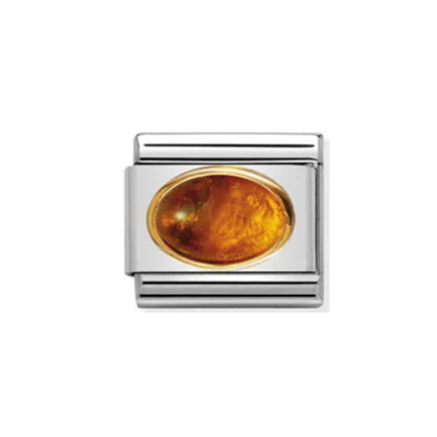 Nomination Composable Link 030502/01 Amber Classic Oval Hard Stones