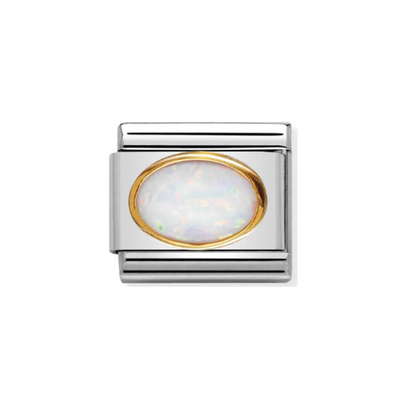 Nomination Composable Link 030502/07 White Opal Classic Oval Hard Stones