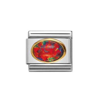 Nomination Composable Link 030502/08 Red Opal Classic Oval Hard Stones