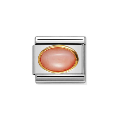 Nomination Composable Link 030502/10 Pink Coral Classic Oval Hard Stones