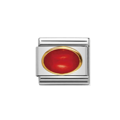 Nomination Composable 030502/11 Red Coral Classic Oval Hard Stones