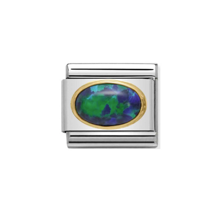 Nomination Composable Link 030502/26 Green Opal Classic Oval Hard Stones