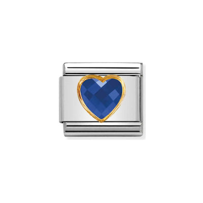 Nomination Composable Link 030610/007 Blue Heart Faceted CZ