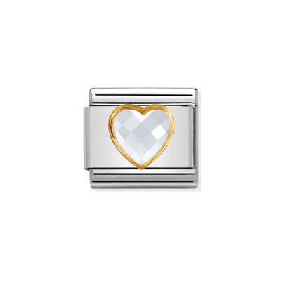 Nomination Composable Link 030610/010 White Heart Faceted CZ