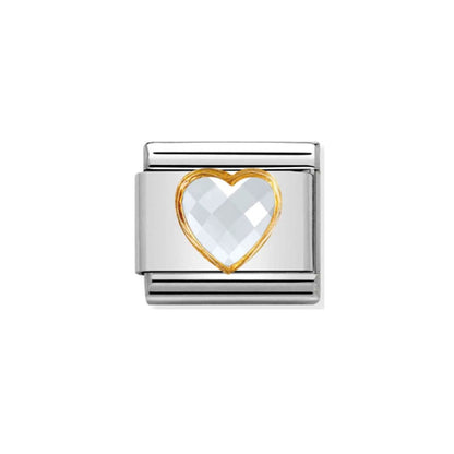 Nomination Composable 030610/010 White Heart Faceted CZ