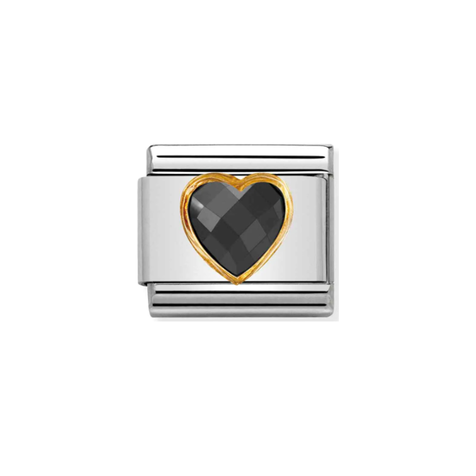 Nomination Composable 030610/011 Black Heart Faceted CZ