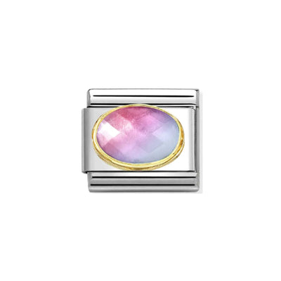 Nomination Composable Link 030612/035 Light Blue Rose Faceted Stone