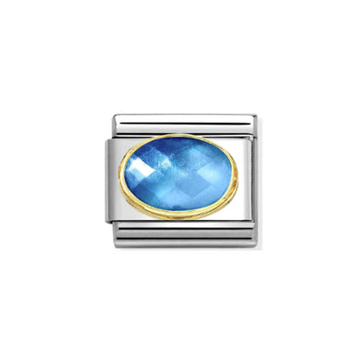 Nomination Composable Link 030612/038 Light Blue Blue Faceted Stone