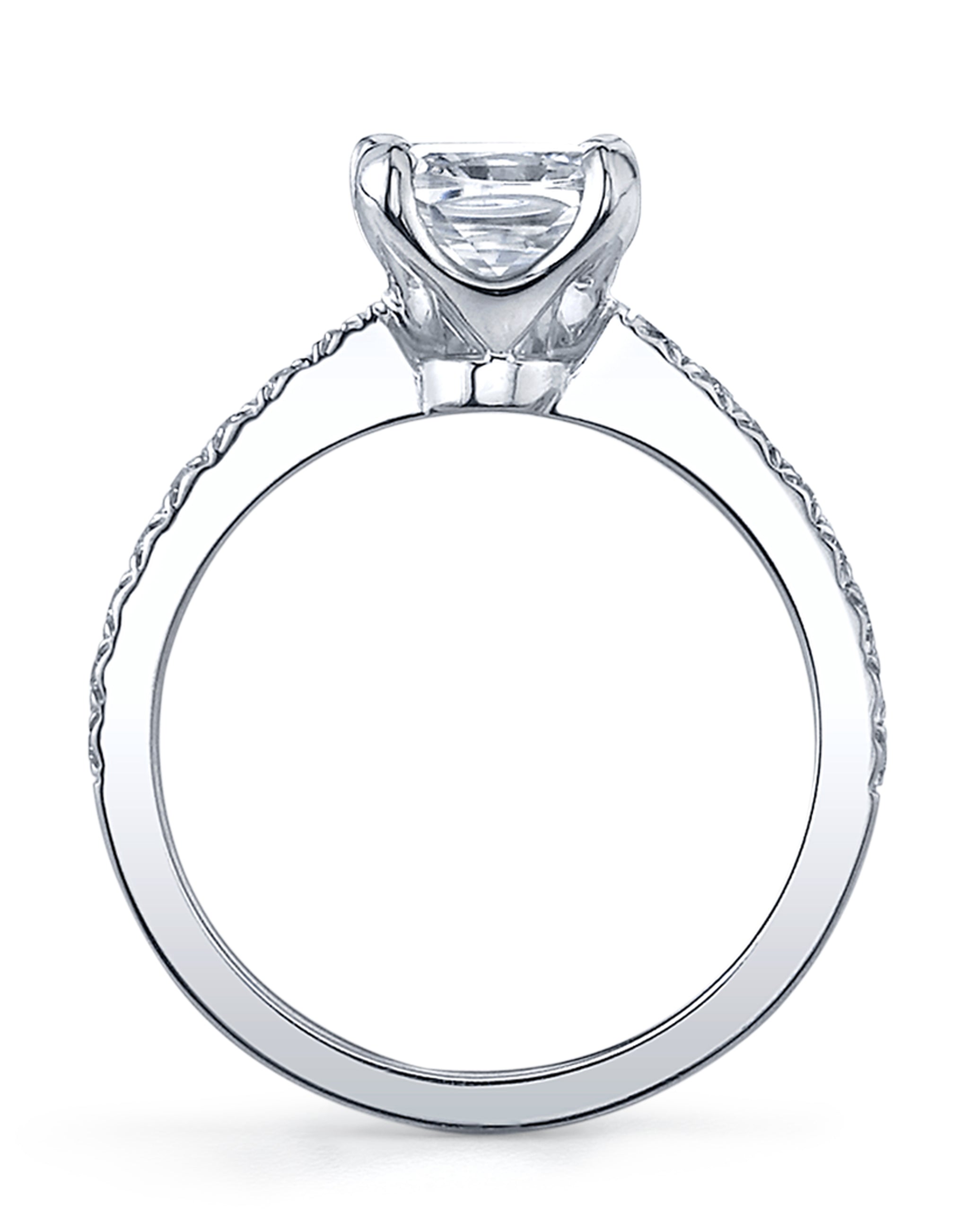 Designs By Vatche #1003 14K White Gold Engagement Ring Setting with 16 Round Diamonds 0.25 Carats