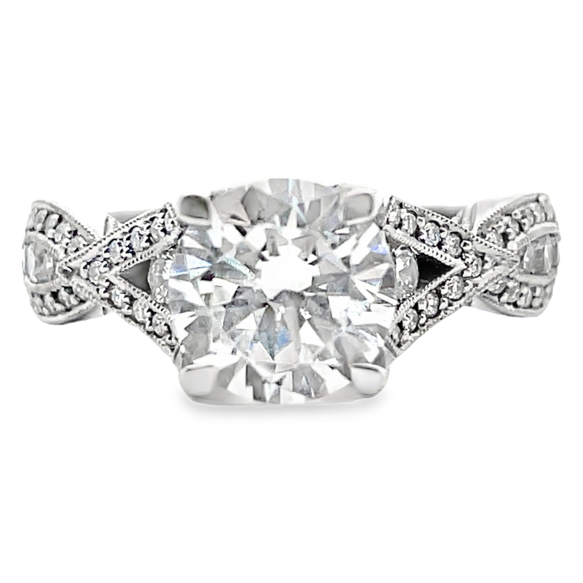 Tacori 2647 RD 7.5 "Simply Tacori" Platinum Ribbon Engagement Ring