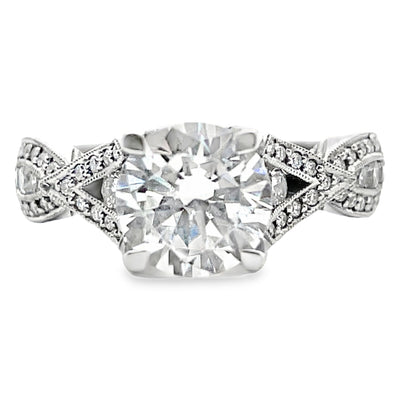 Tacori 2647 RD 7.5 "Simply Tacori" Platinum Ribbon Engagement Ring