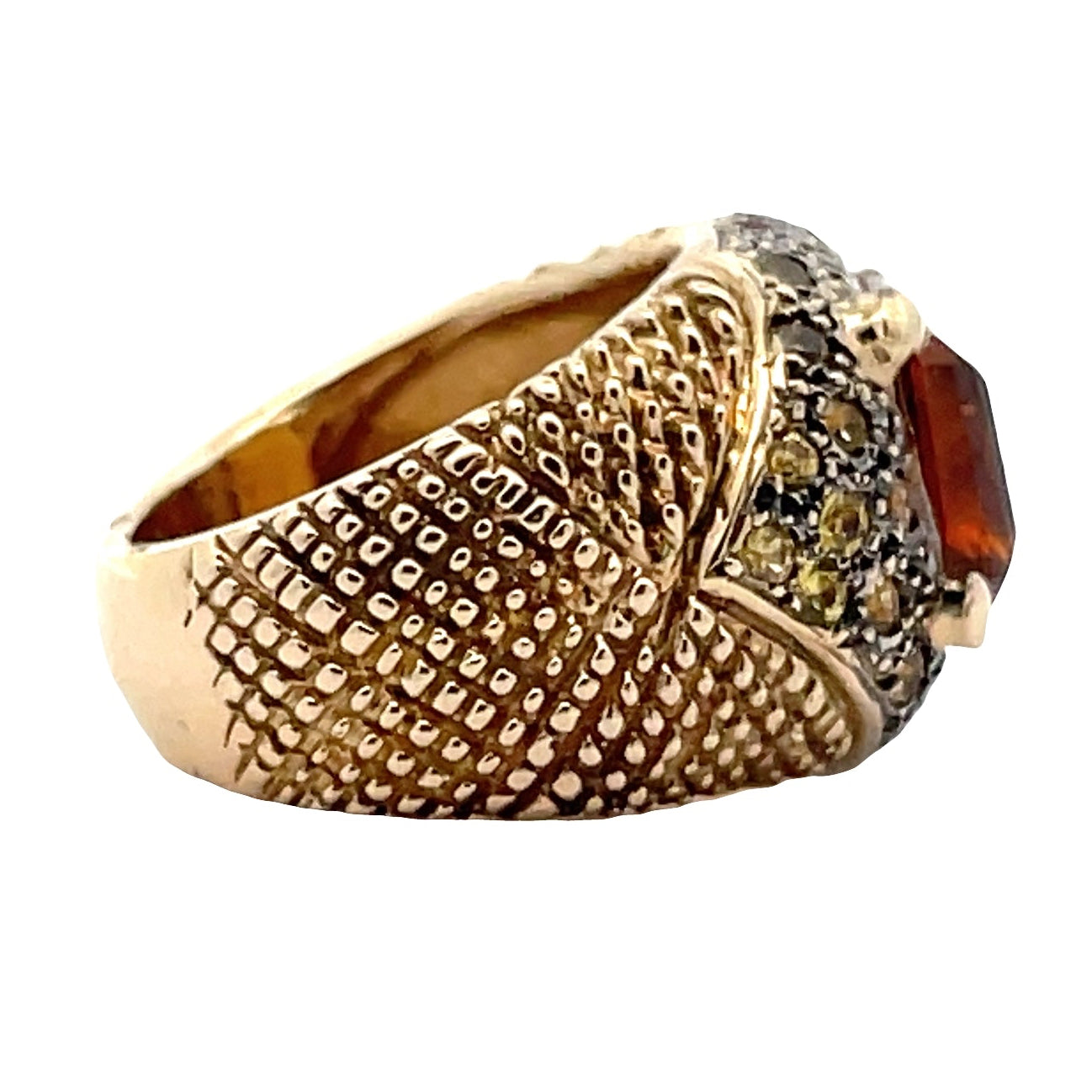 14K Yellow Gold Ring with 3.63 Carat Topaz Ring and 1.19 Carats Yellow Sapphires