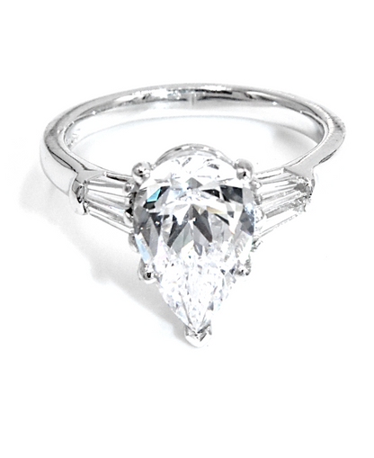 Platinum Ring with Baguette Diamonds