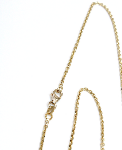 Vintage Oval Ruby Pendant in 18K Gold with Diamonds on a New Chain