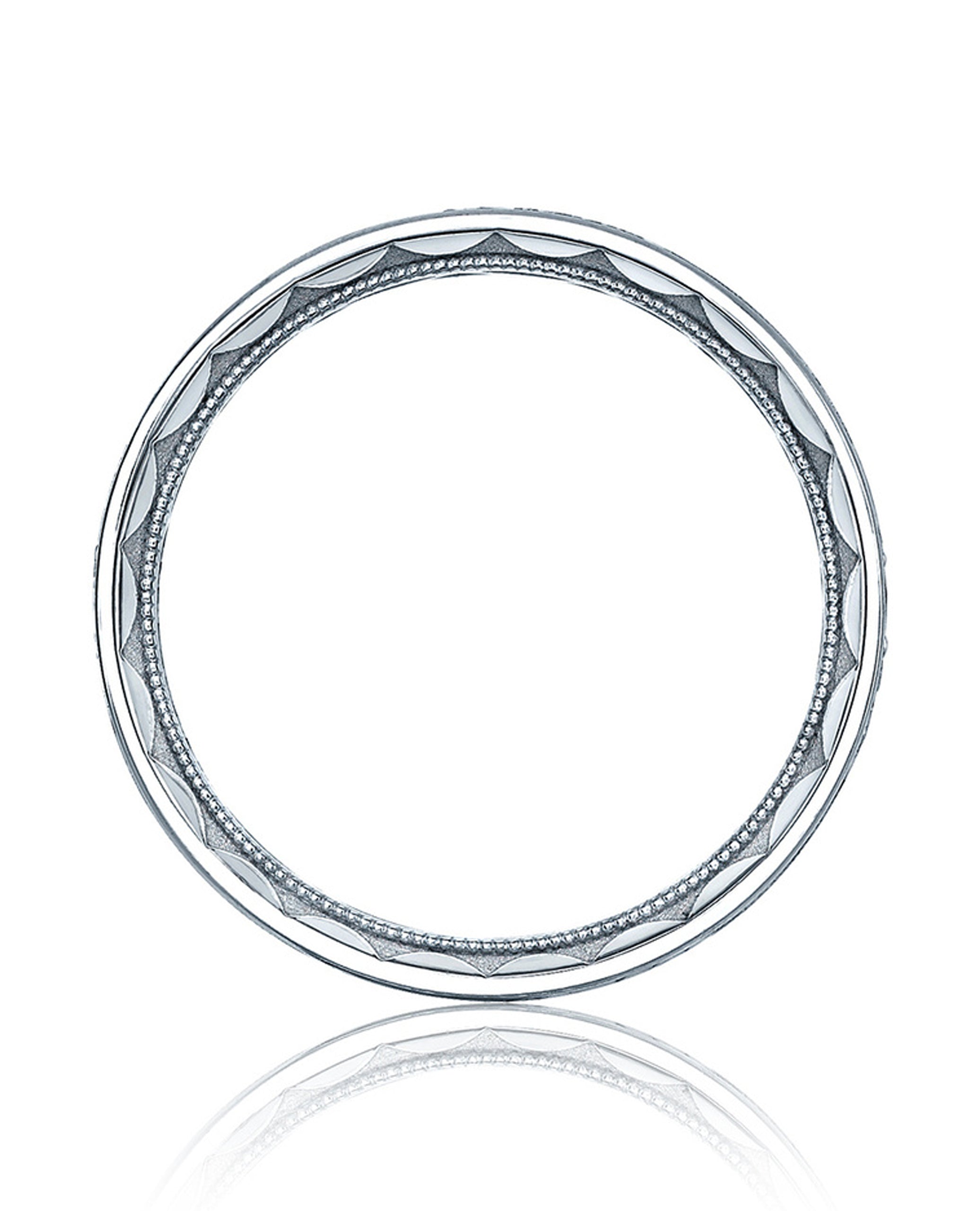 Tacori 104-6W Men's Wedding Band 18K White Gold Brushed Finish Filigree 6mm
