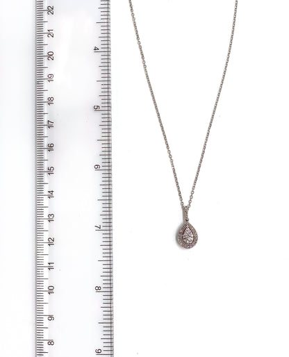 14K White Gold Diamond Pendant Necklace