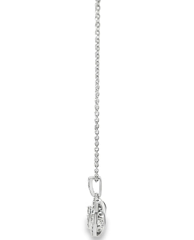 14K White Gold Diamond Necklace with Pear Shaped Pendant 0.25 Carats Total