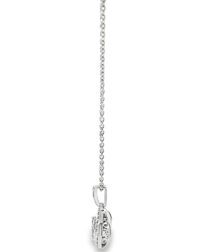 14K White Gold Diamond Pendant Necklace