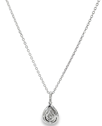 14K White Gold Diamond Pendant Necklace