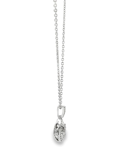 14K White Gold Diamond Pendant Necklace