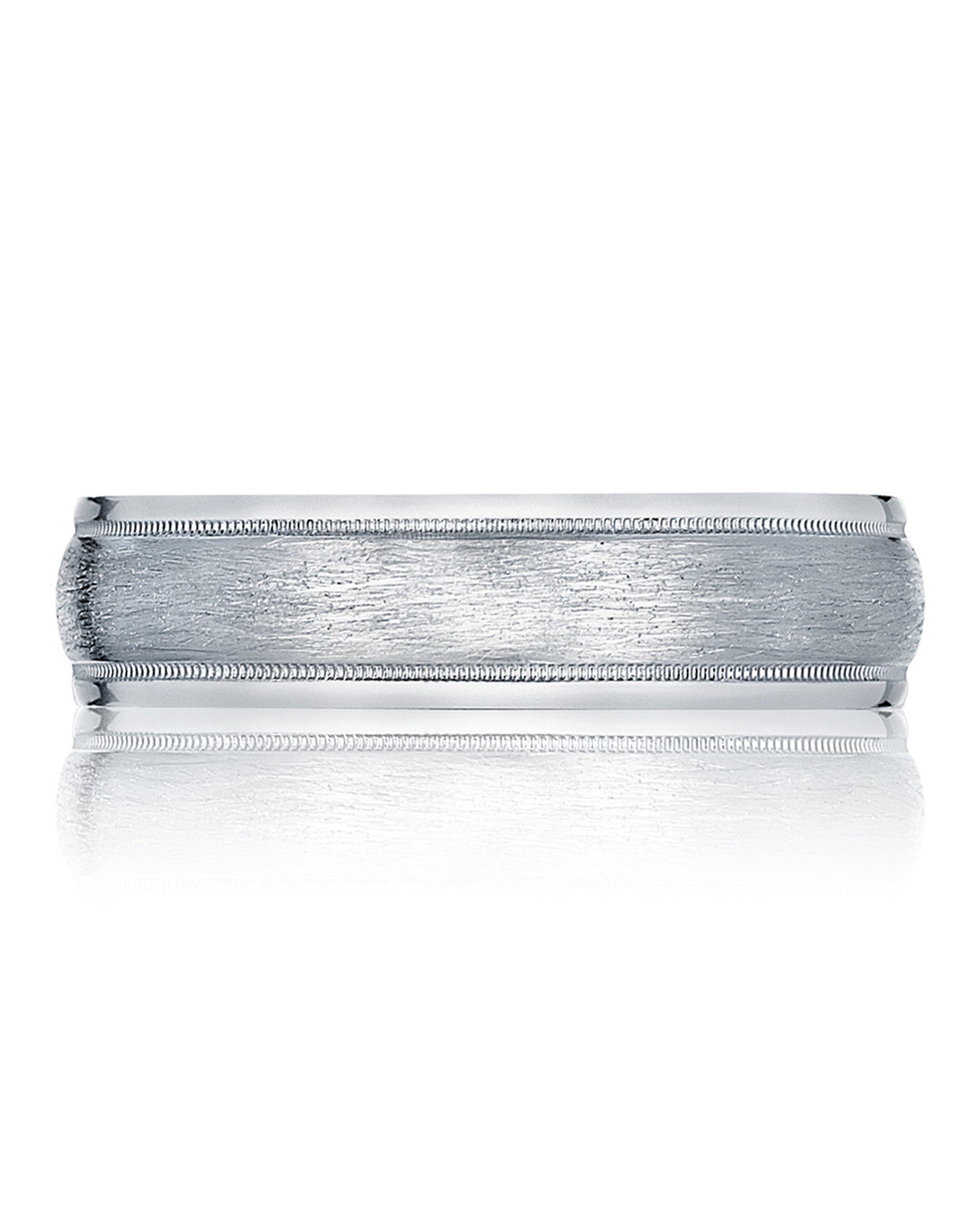 Tacori 106-5W Men's Wedding Band 18K White Gold with Beading 5mm Width