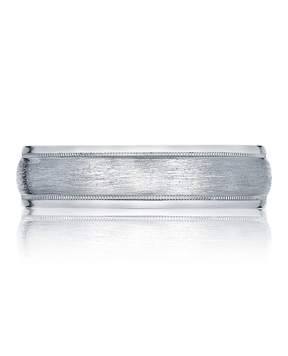 Tacori 106-5W Men's Wedding Band 18K White Gold with Beading 5mm Width