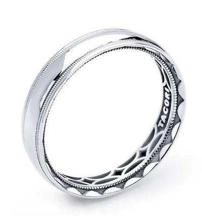 Tacori 106-5W Men's Wedding Band 18K White Gold with Beading 5mm Width