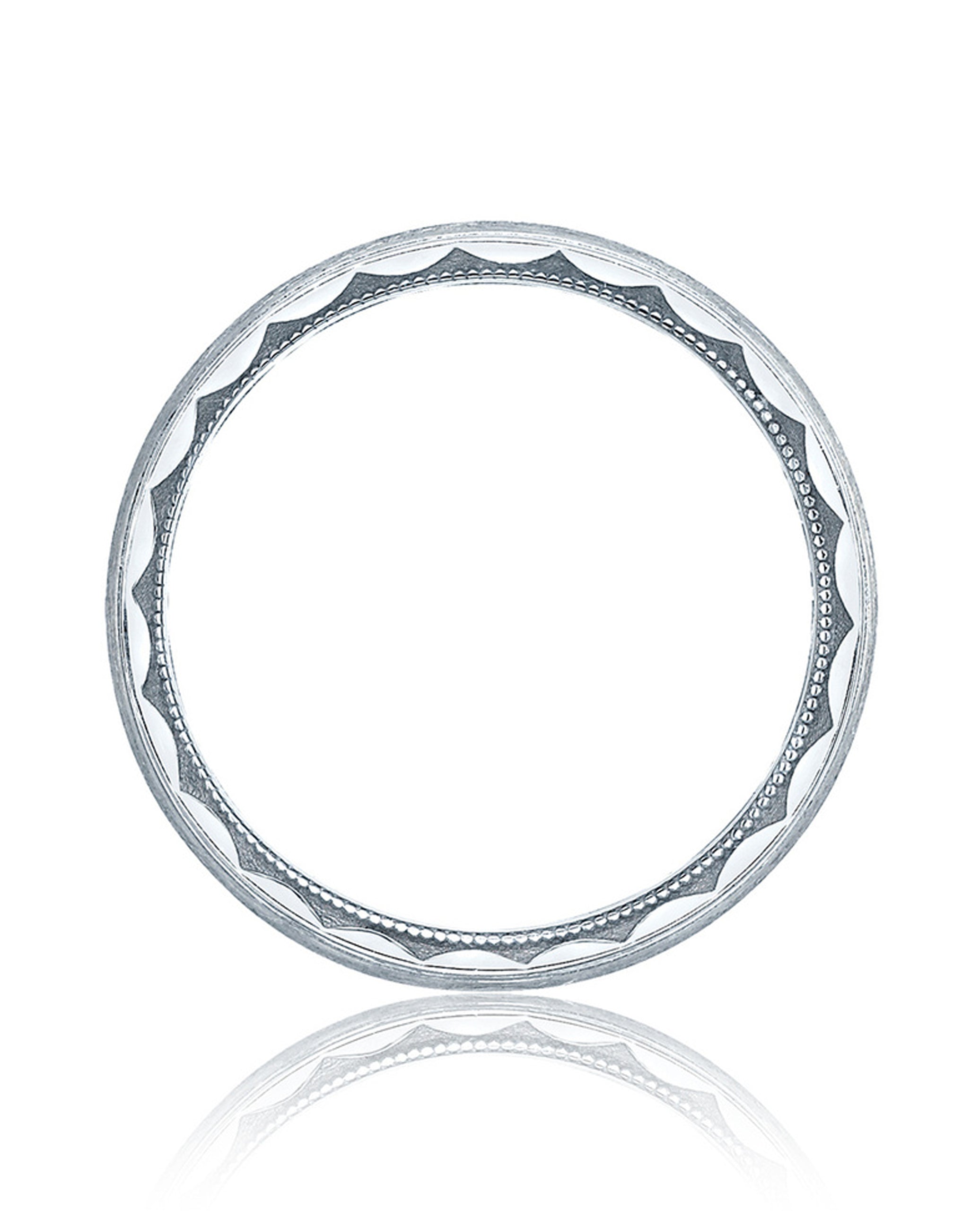 Tacori 106-5W Men's Wedding Band 18K White Gold High Polish Beading 5mm Width