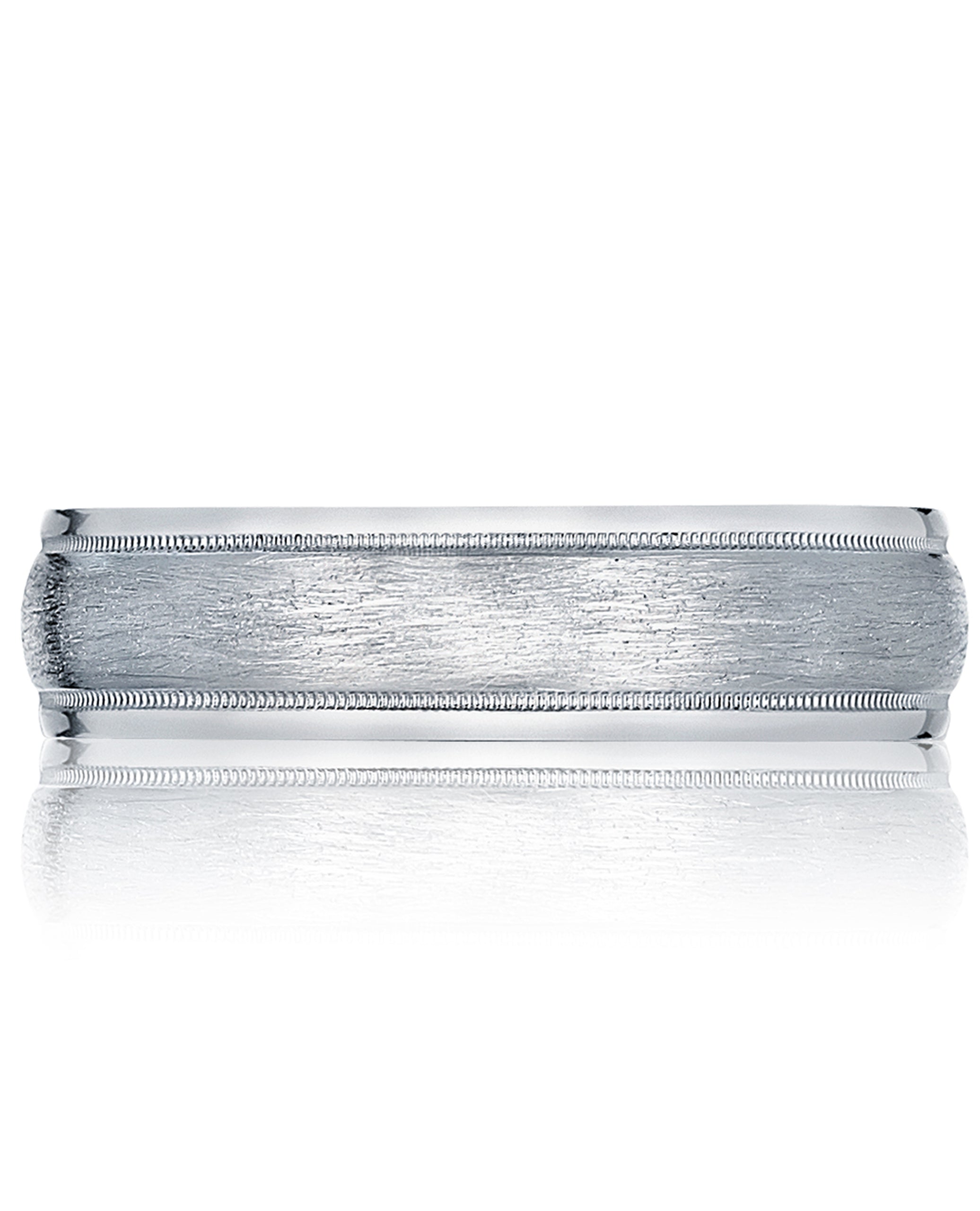 Tacori 106-6WB Men's Wedding Band 18K White Gold, Brushed and High Polish 6mm