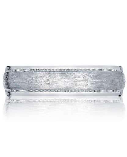 Tacori 106-6WB Men's Wedding Band 18K White Gold, Brushed and High Polish 6mm